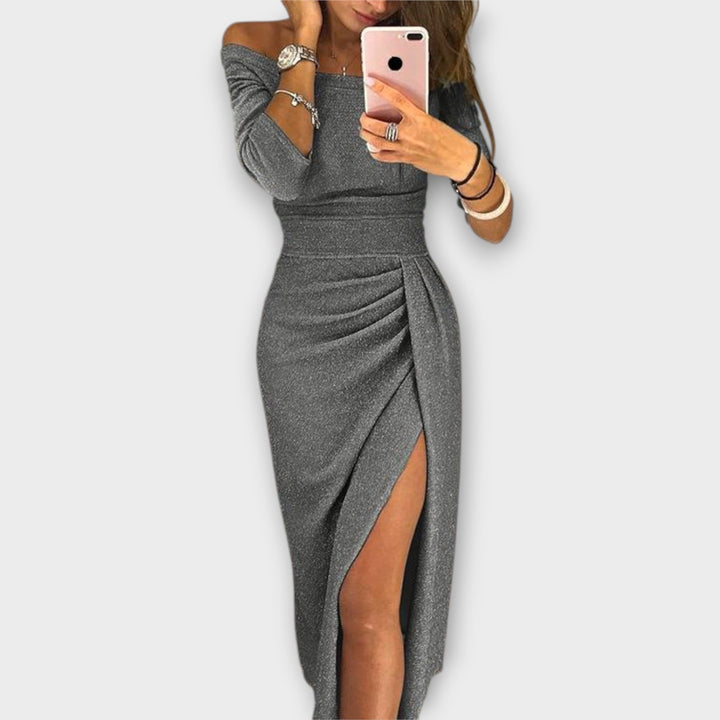 Yvette | Abito Brillante con Spalle Scoperte