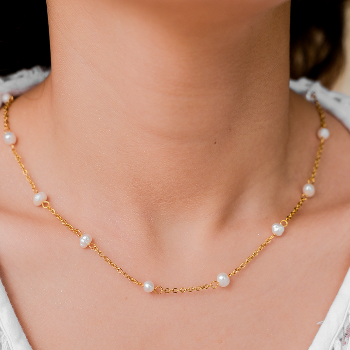 Collana con Perla Dorata