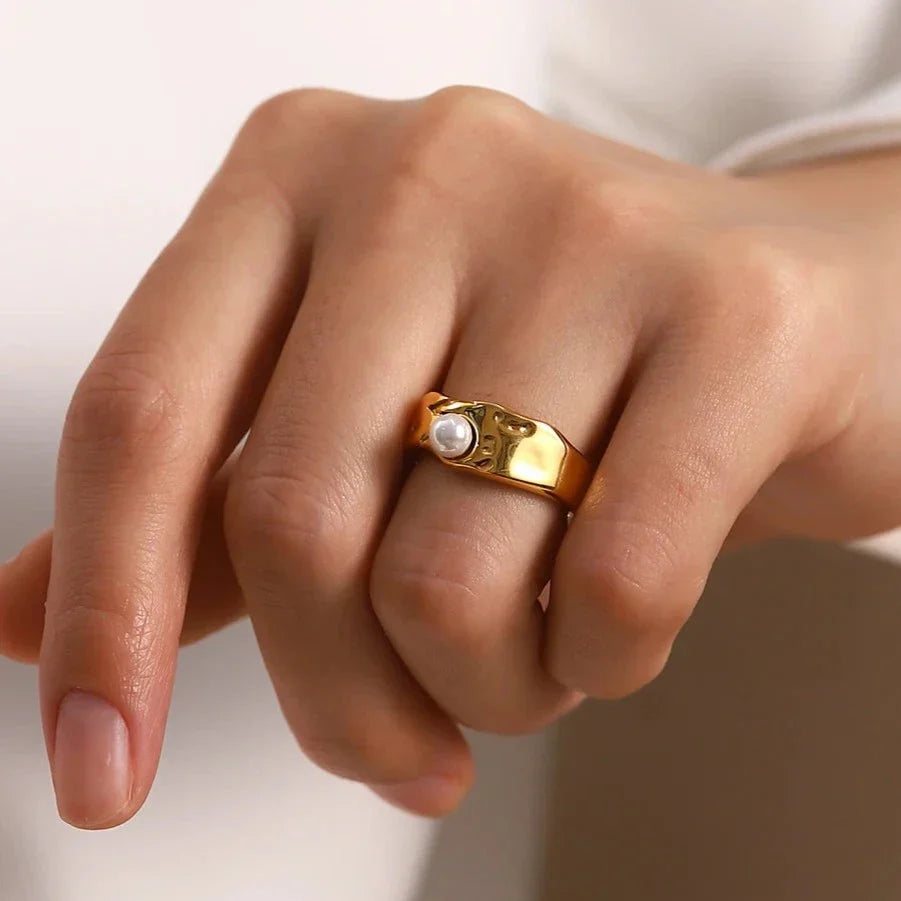 Anello con Perla d'Acqua Dolce