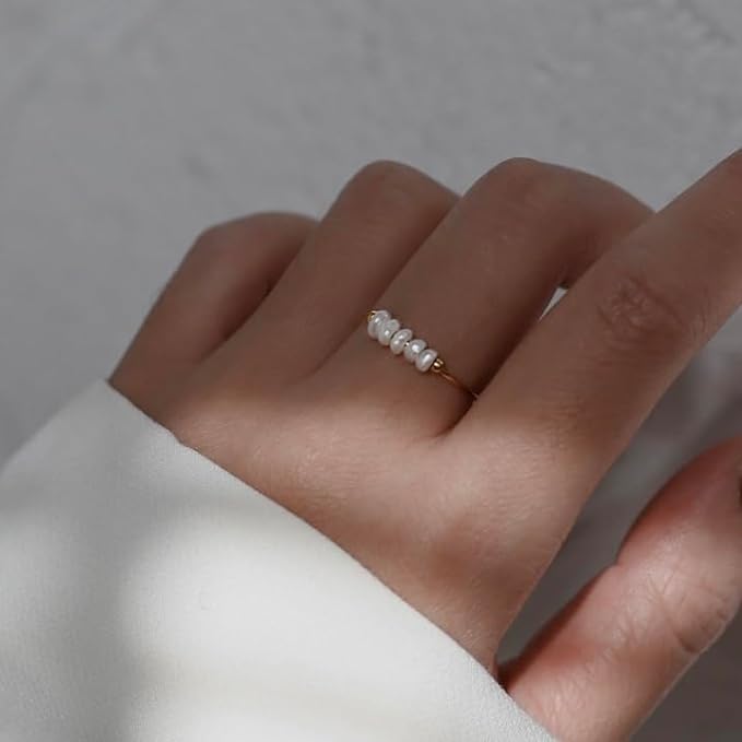 Anello Magnolia in Oro con Perla d’Acqua Dolce