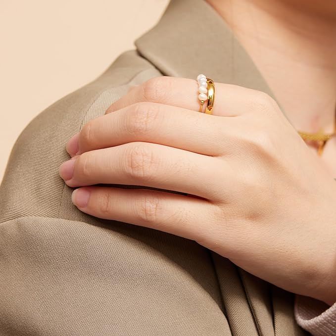 Anello Magnolia in Oro con Perla d’Acqua Dolce