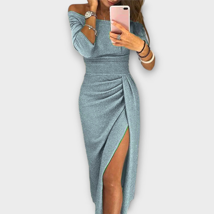 Yvette | Abito Brillante con Spalle Scoperte